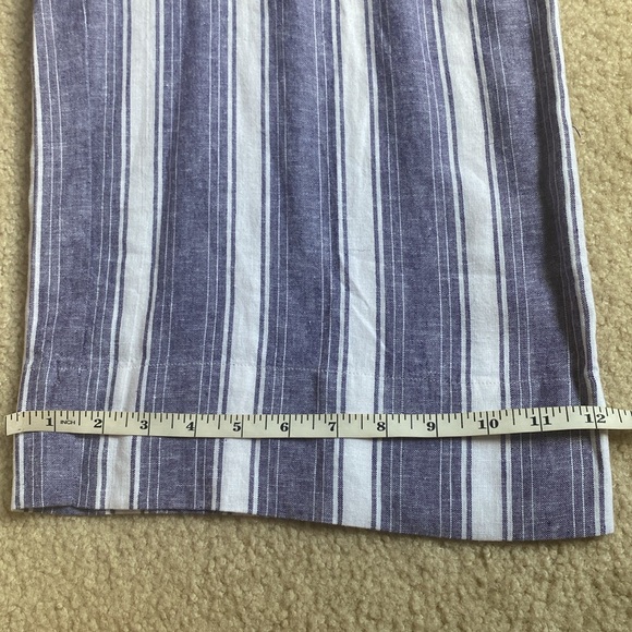 Loft Outlet Blue & White Striped Wide Leg Linen Blend Jumpsuit M - Picture 14 of 17